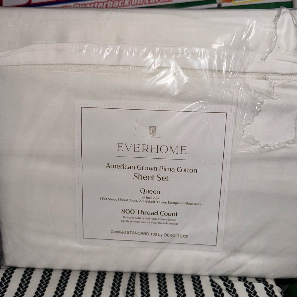 Pima Cotton 800 Thread Count White Queen Sheet Set